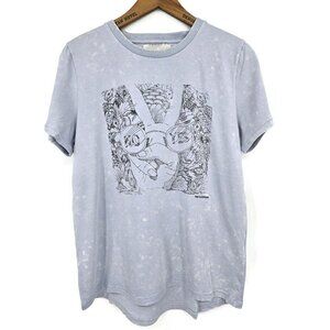New One Teaspoon Yes No Print Tee Girls Boys 12-14 Washed Blue SS Shirt